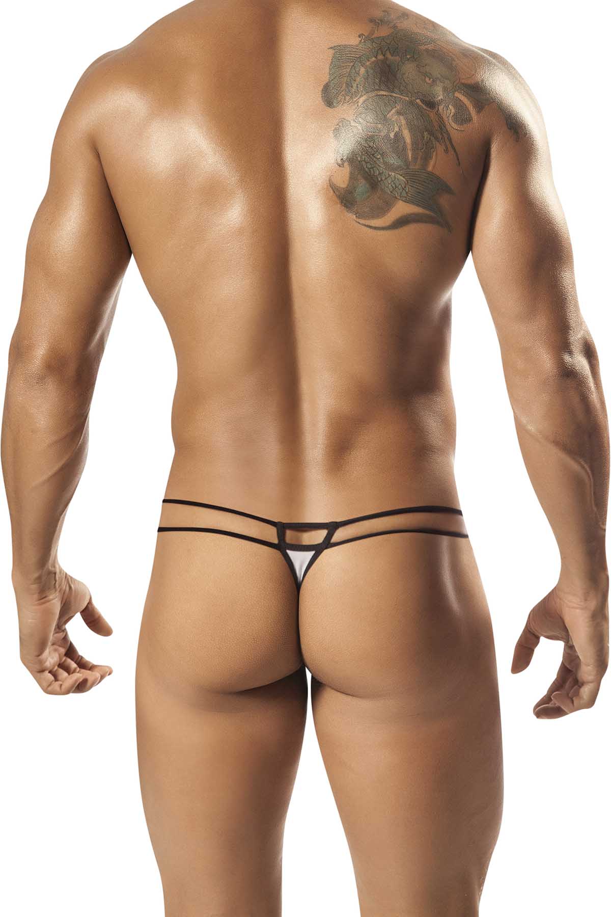 PPÜ Black/White Double-String Thong