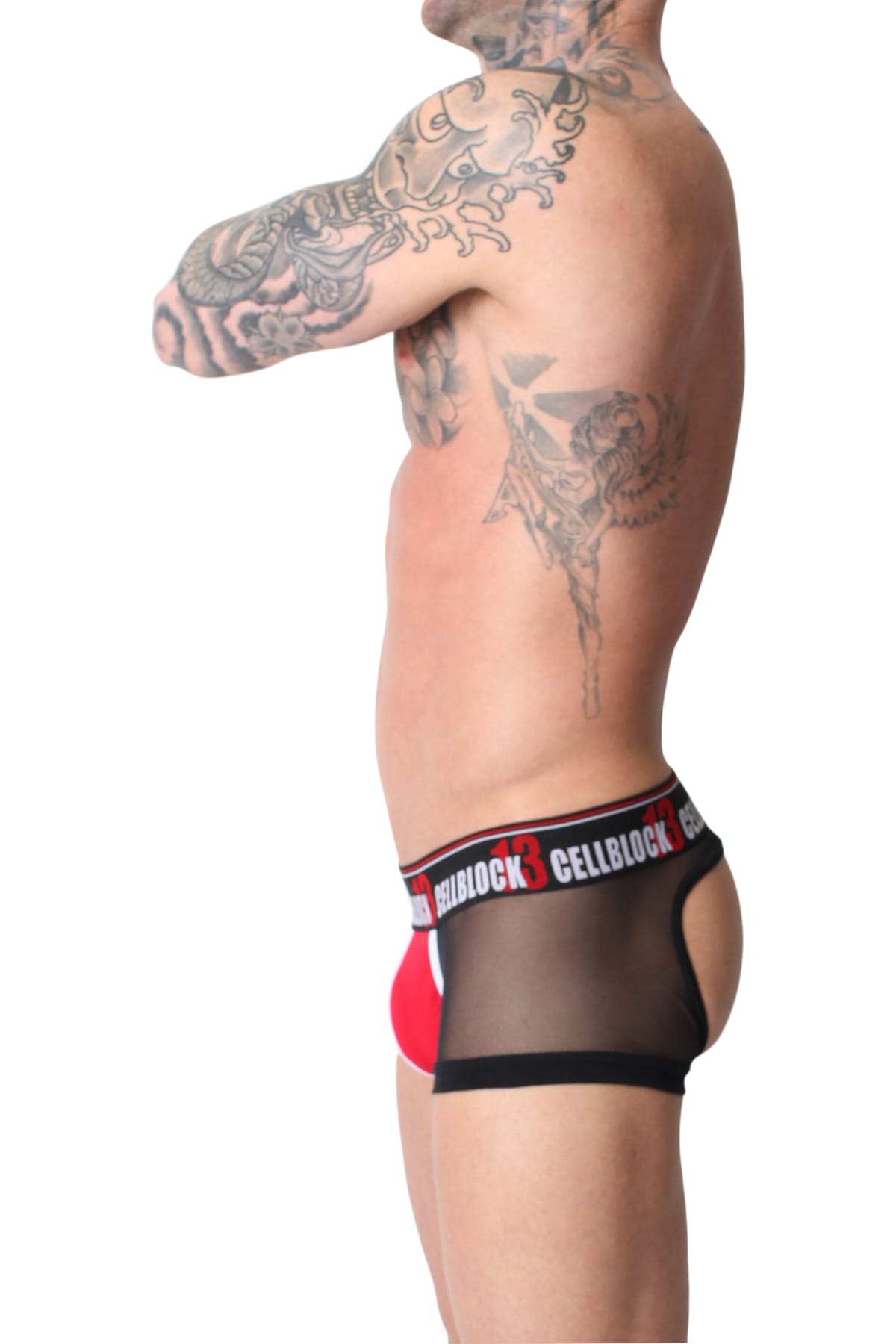 Cell Block 13 Red Dark Room Backless Jock Trunk