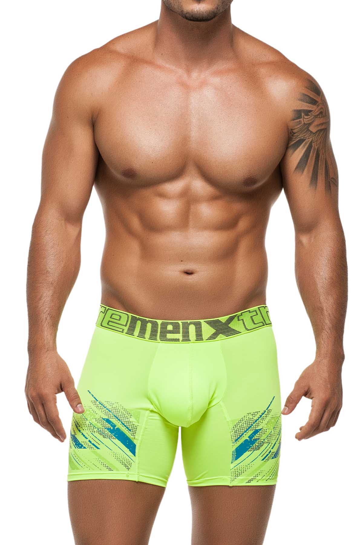Xtremen Green Craquel Boxer Brief