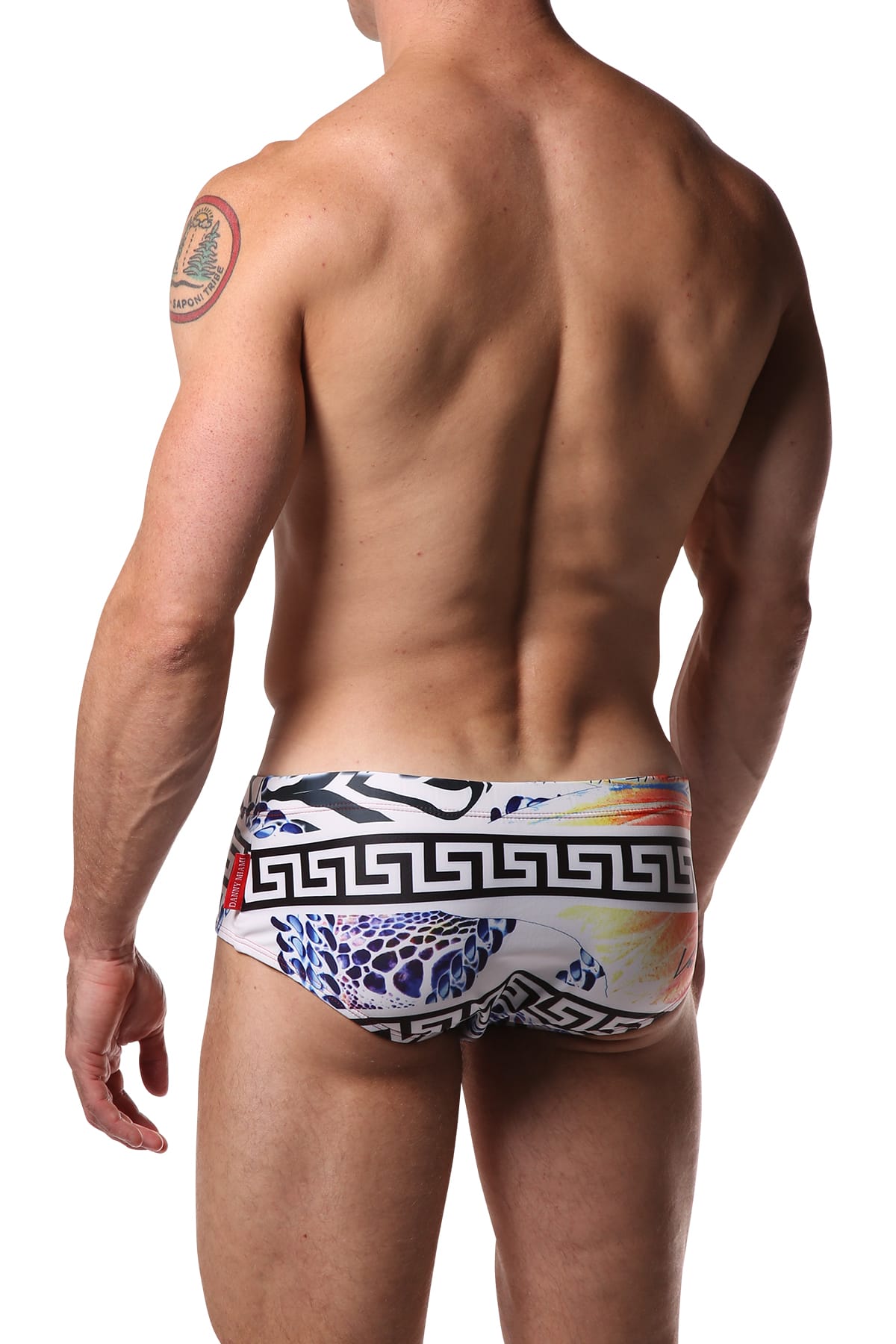 Danny Miami White Print Swim Brief