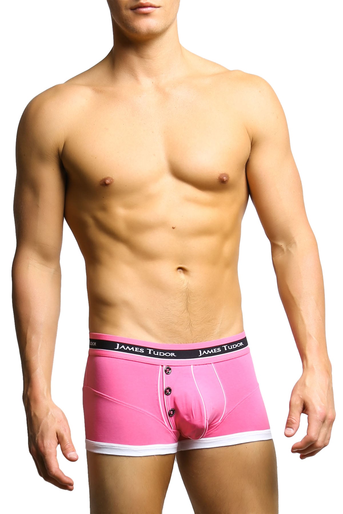 James Tudor Pink & White Retro Boxer