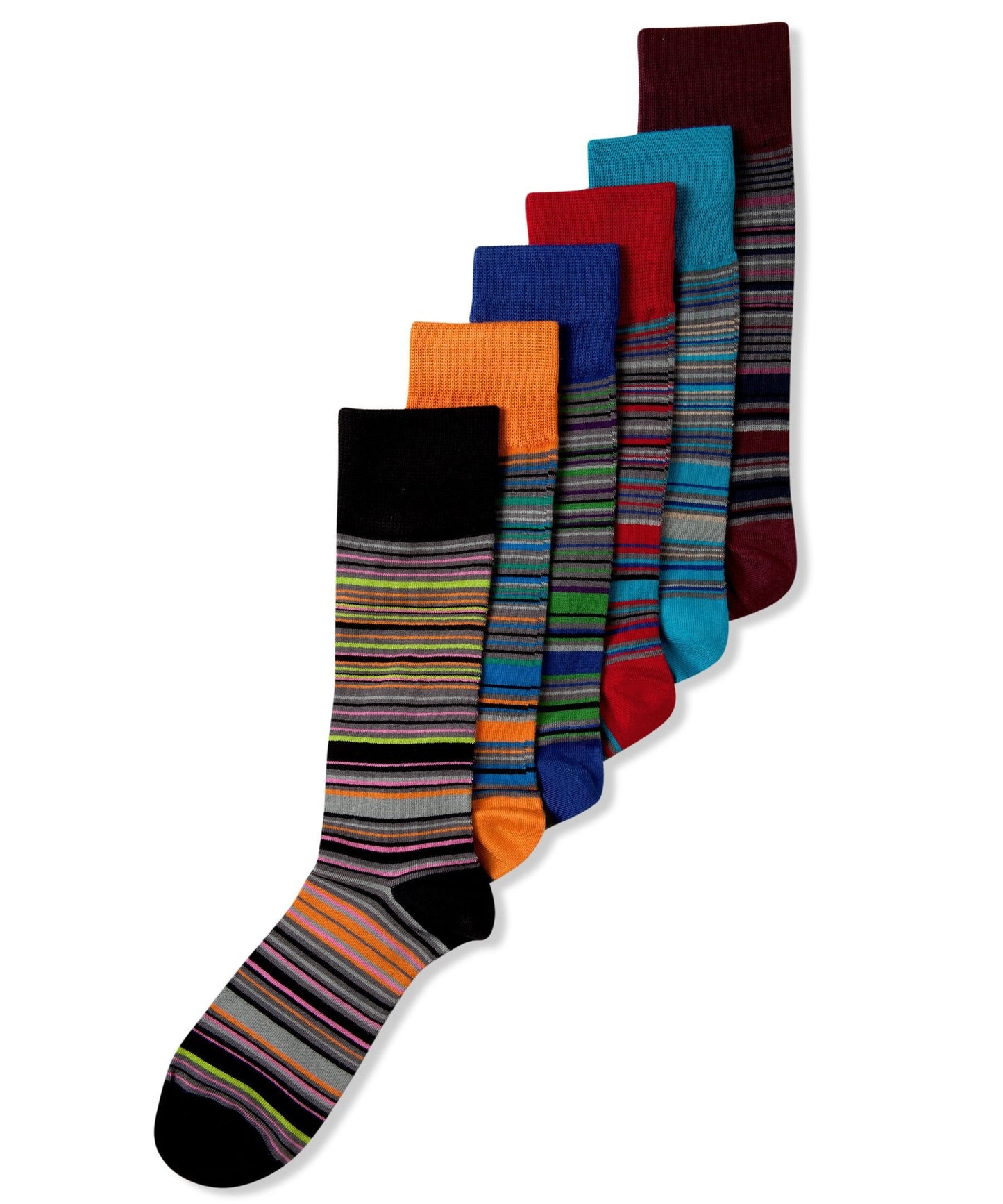 Alfani KNit Striped Crew Socks Blue 1 Pair