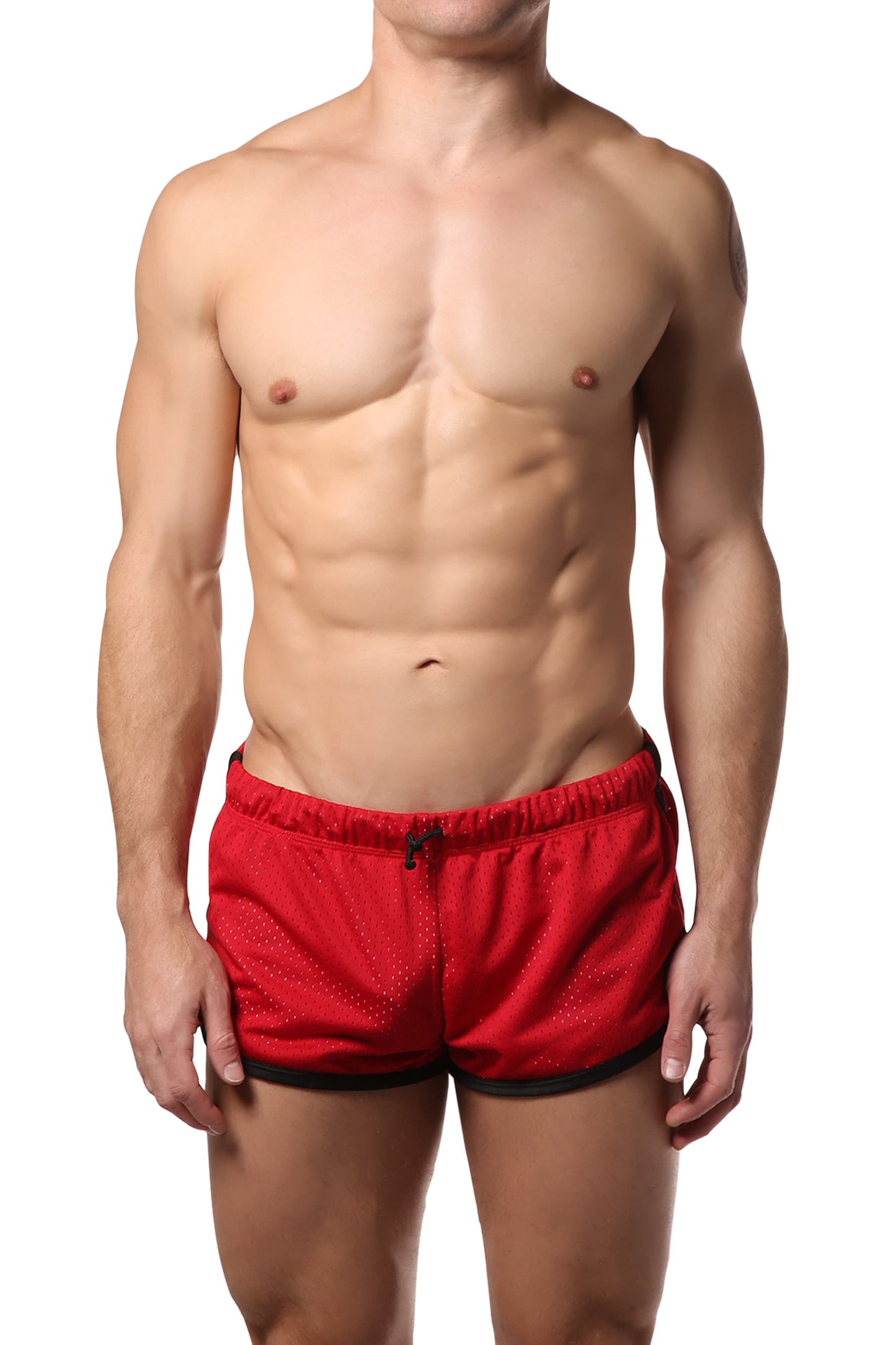 Jack Adams Red Air Mesh Track Short W/ Liner