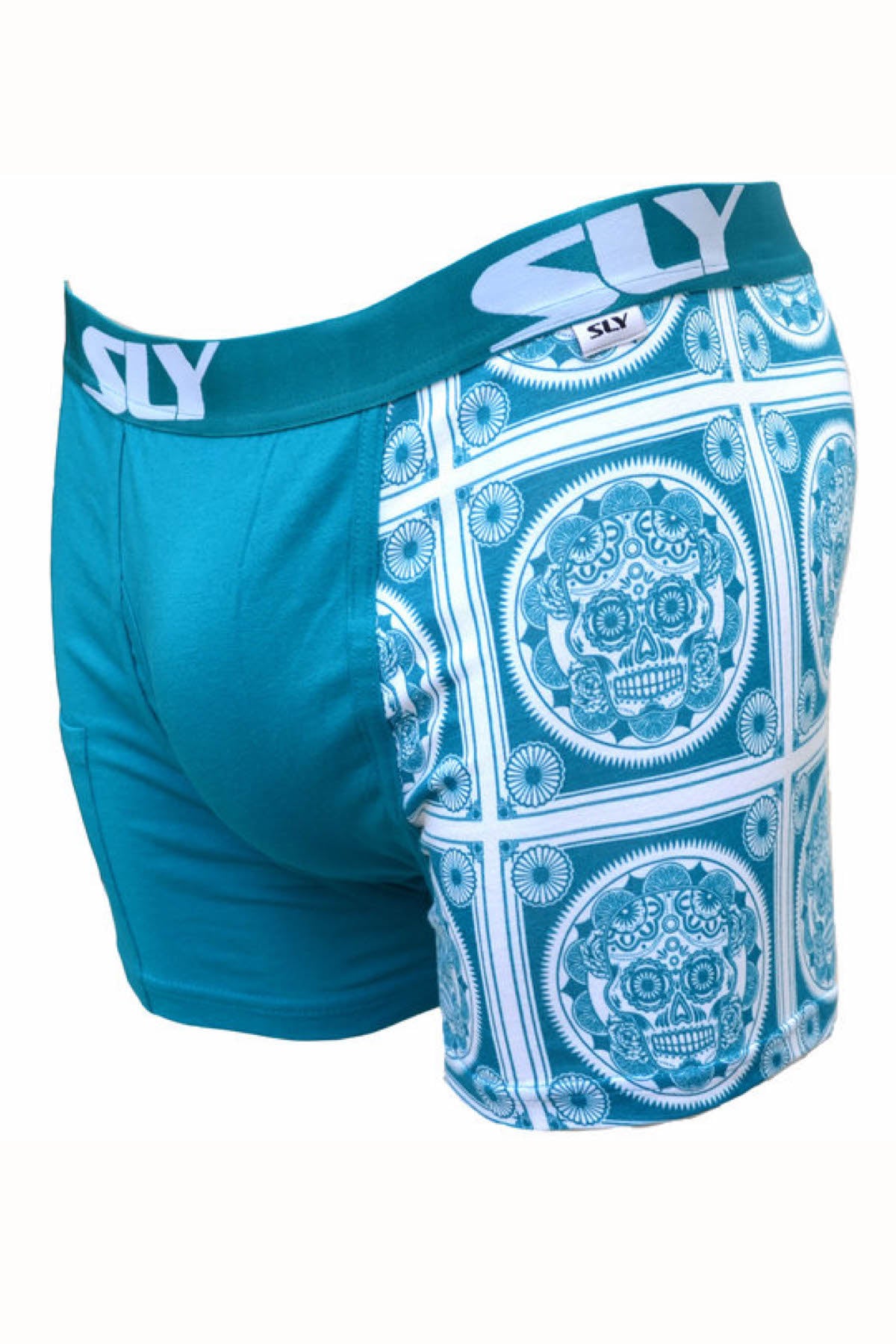 Sly Blue Sugar Skull Boxer Brief