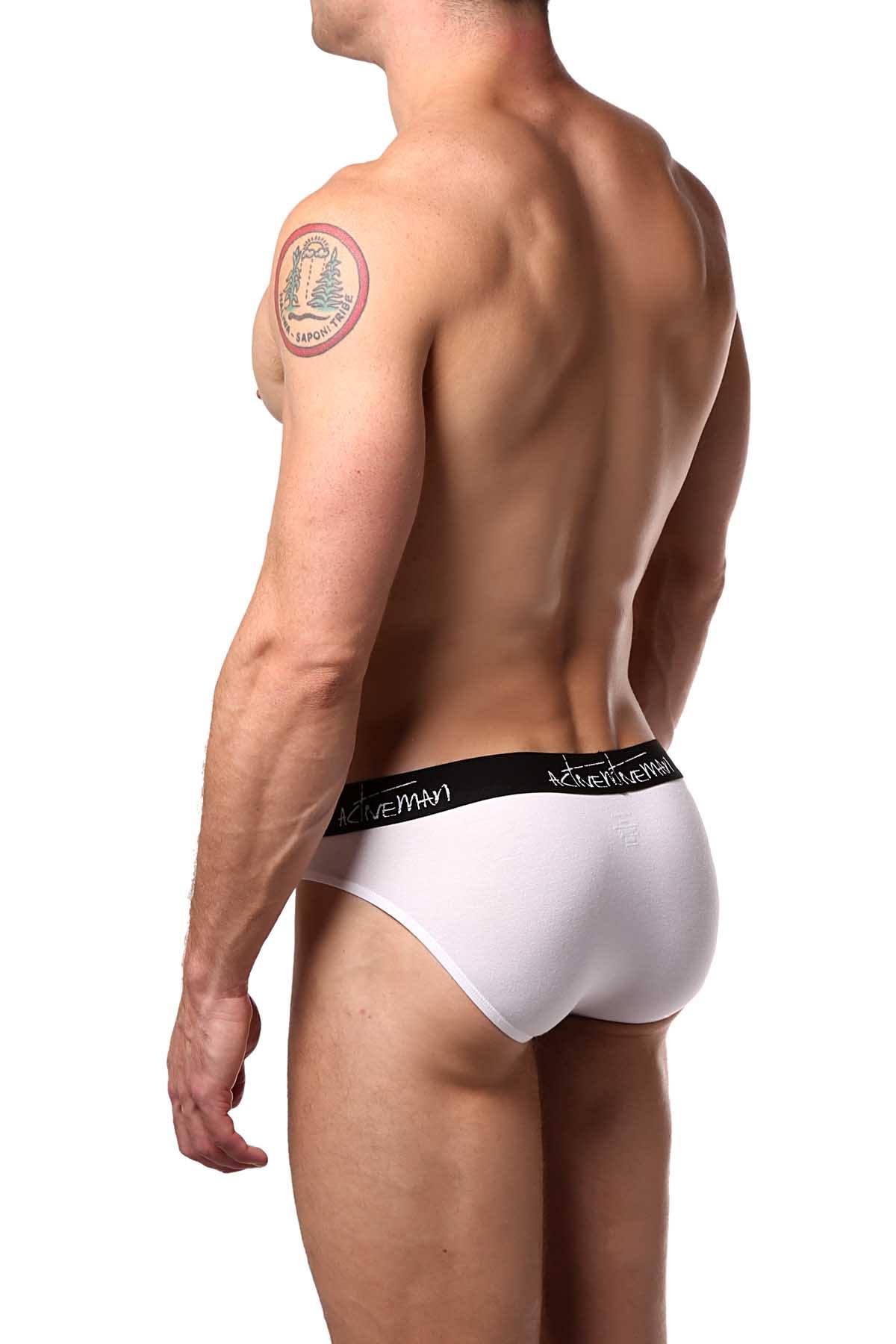 Activeman White Cotton Brief