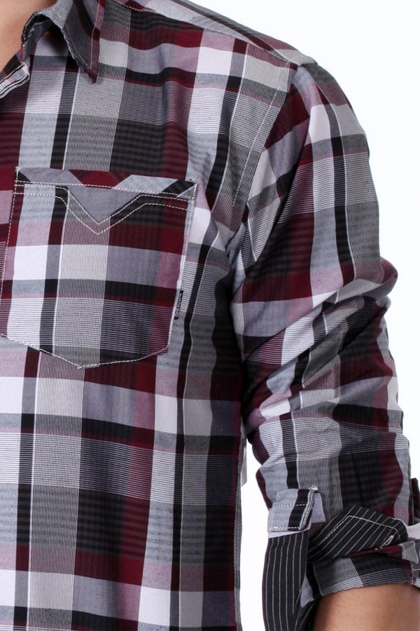 ONE90ONE Black & White Checked Button-Up