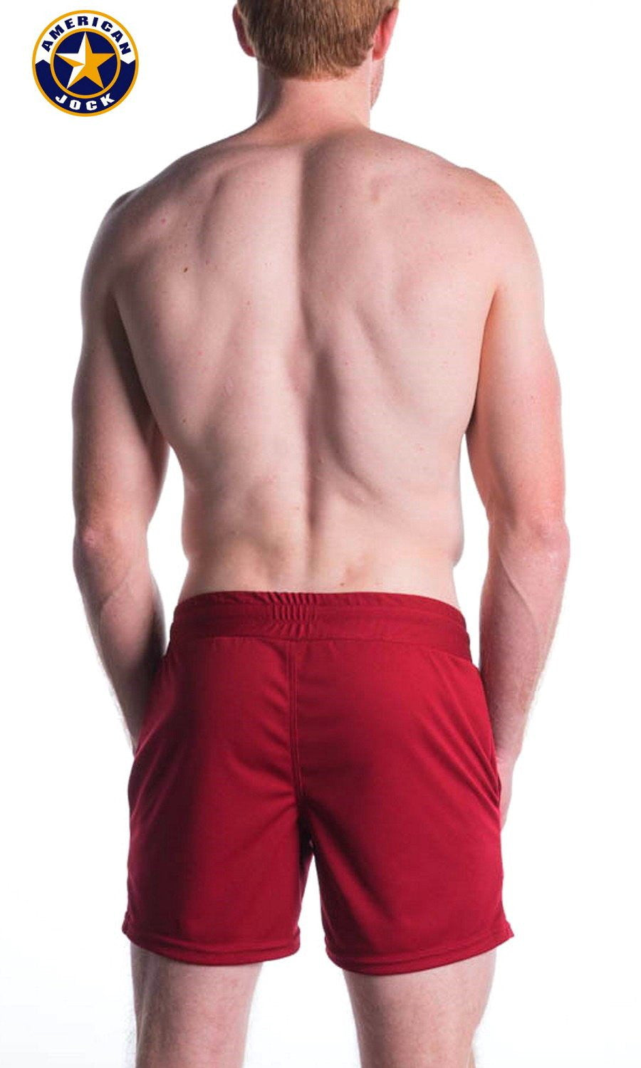 A J Burgundy Decathlon Coach Short W/Pockets