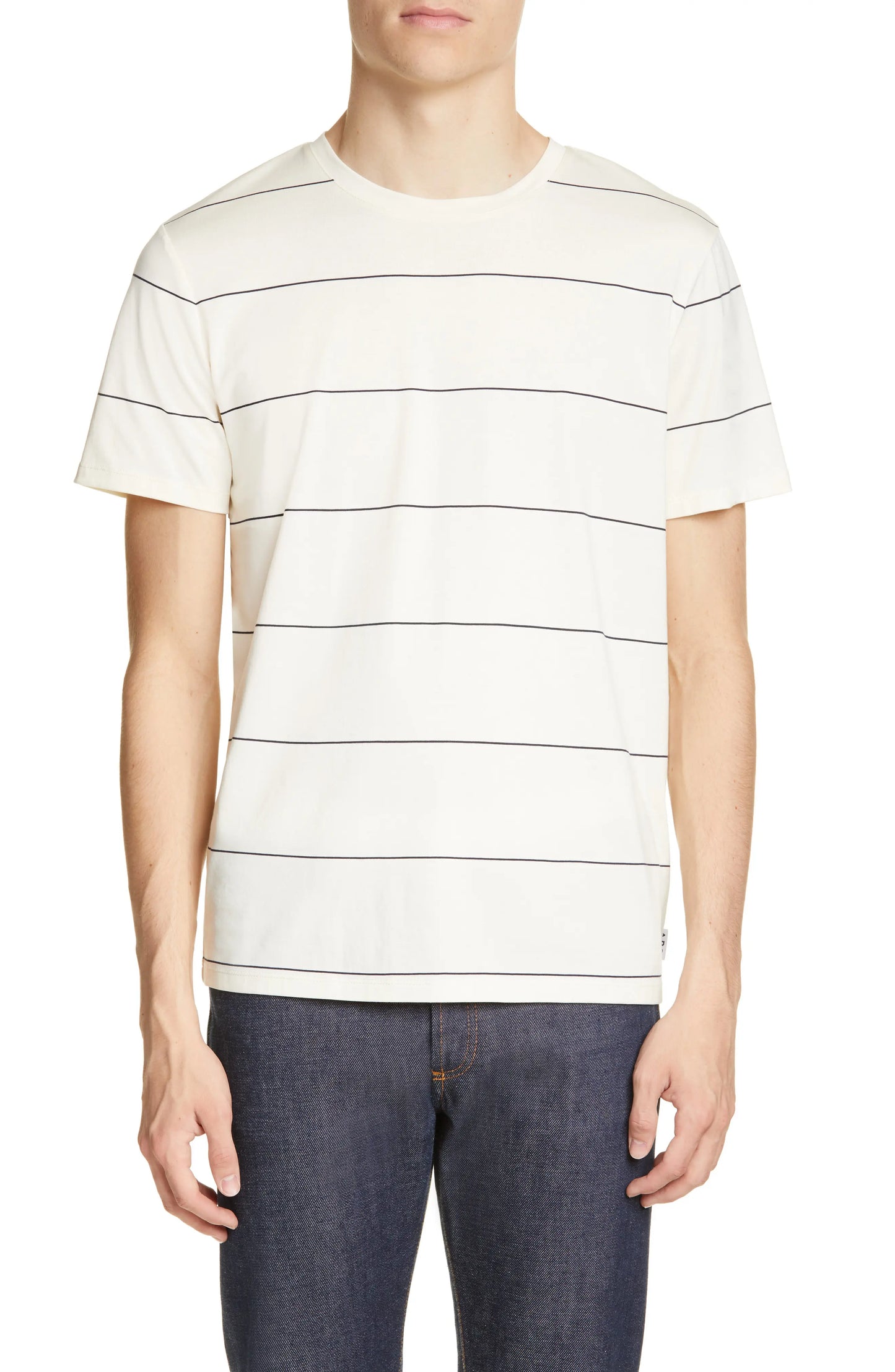 A.p.c. Yukata Stripe T-Shirt, Size Large - White