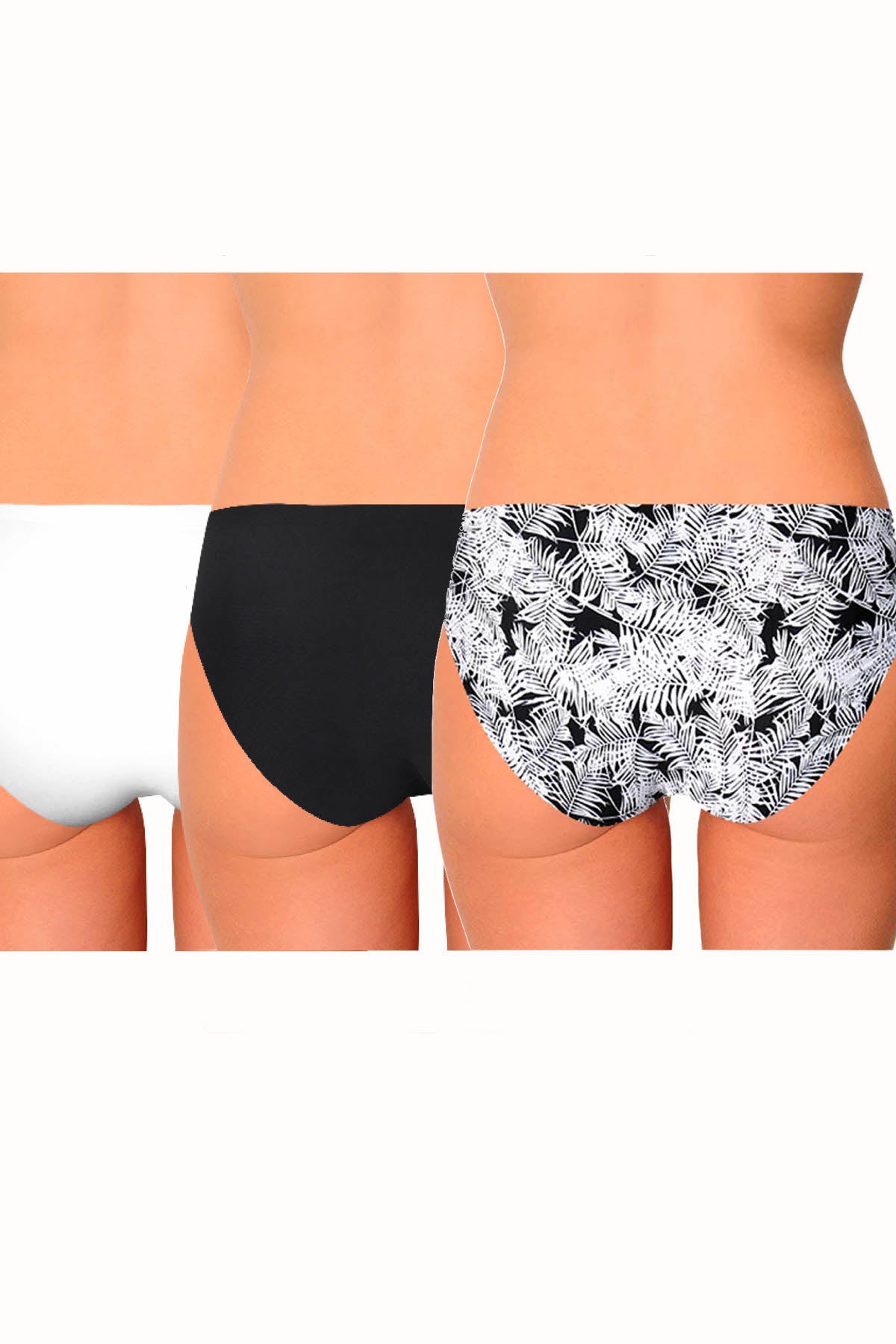 AQS 3Pk Leaves Laser Cut Bikini Brief