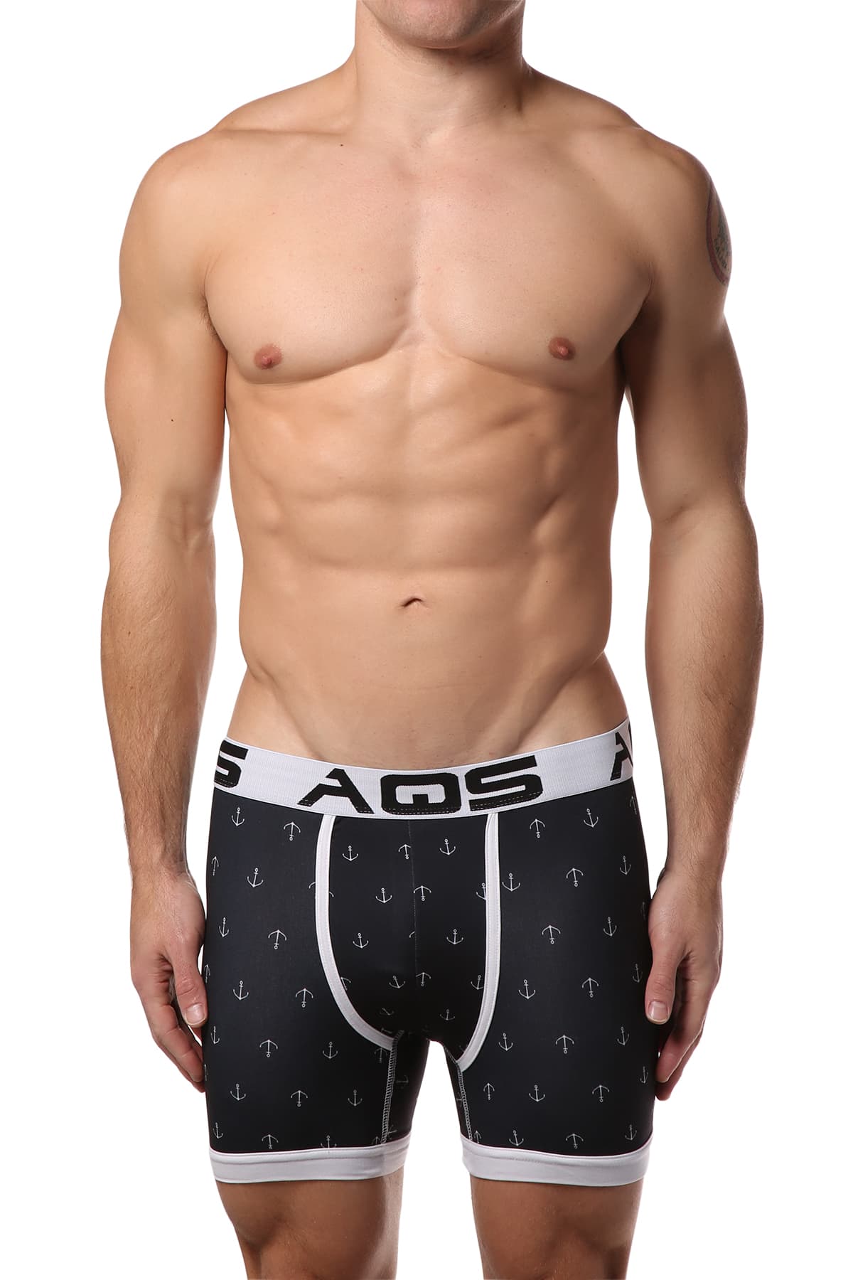 AQS Black/Red Anchor Printed Boxer Brief 3-Pack