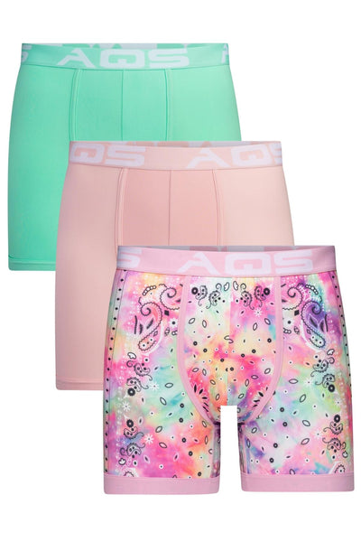 AQS Rainbow Bandana/Pink/Mint Boxer Brief 3-Pack