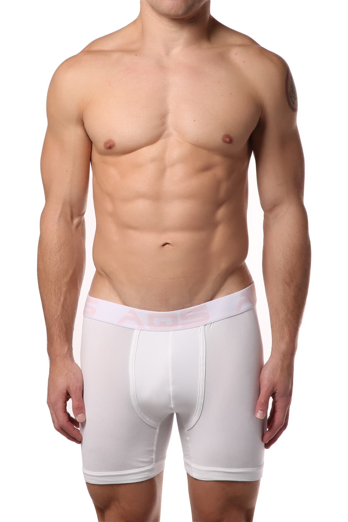 AQS White/Pink/Light Blue Striped Boxer Brief 3-Pack