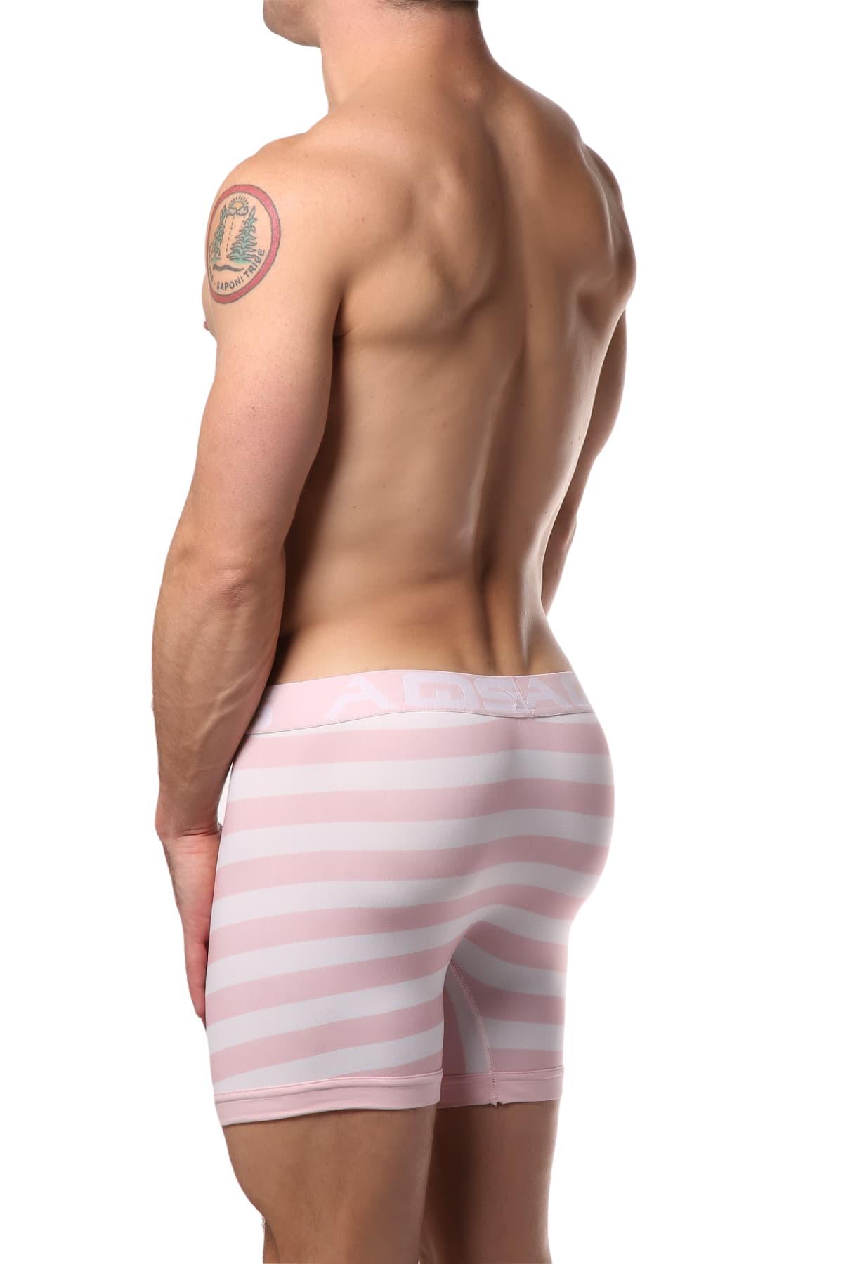 AQS White/Pink/Light Blue Striped Boxer Brief 3-Pack