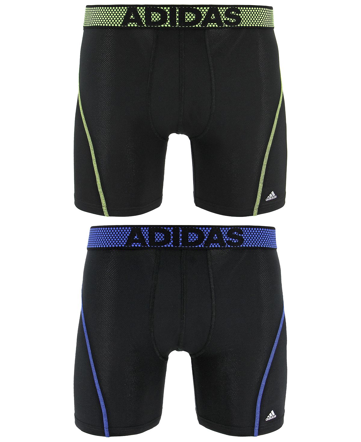 Adidas 2-pk. Sport Performance Climacoolboxer Briefs Black/ Solar Yellow Black/ Hi Res Blue