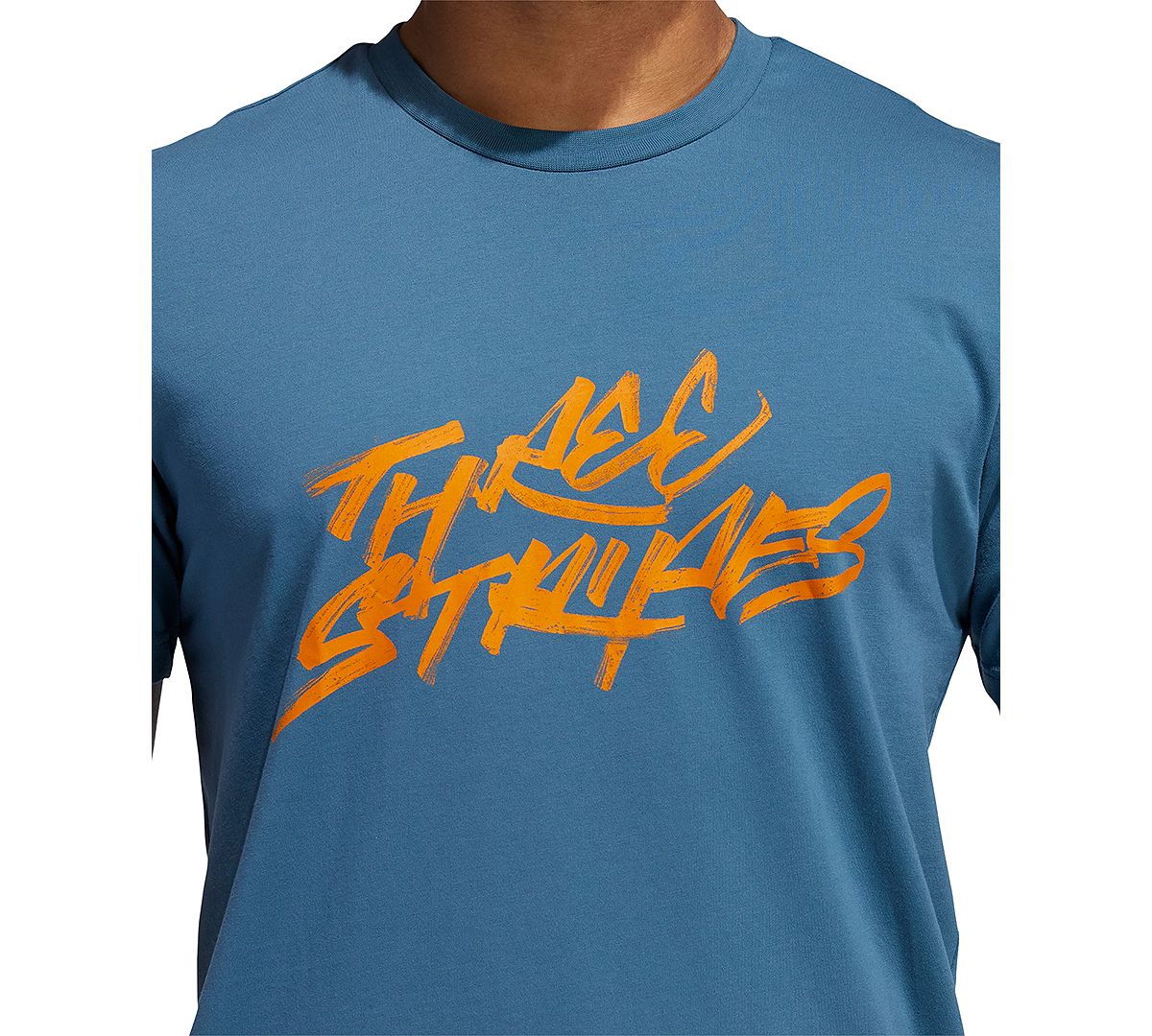 Adidas 3 Stripes Logo Graphic Basketball T-shirt Orbit Indigo