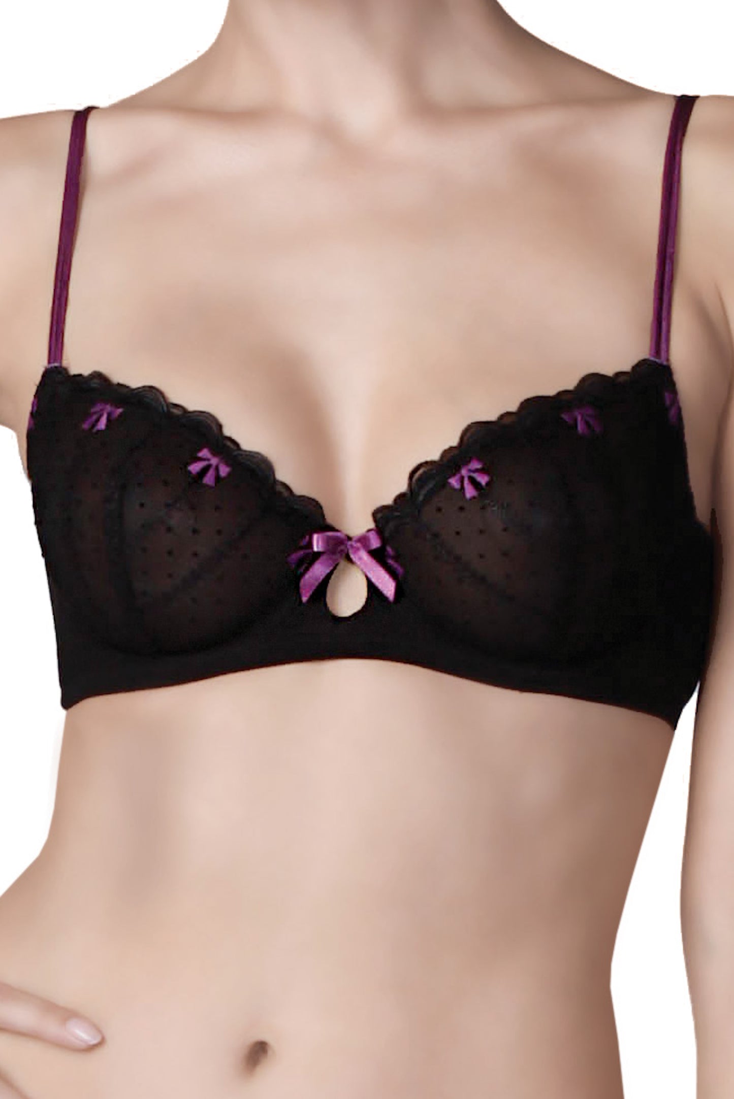 Affinitas Georgina Black & Violet Wire Bra