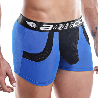 Agacio Faux Pocket Boxer Brief in Royal/Black