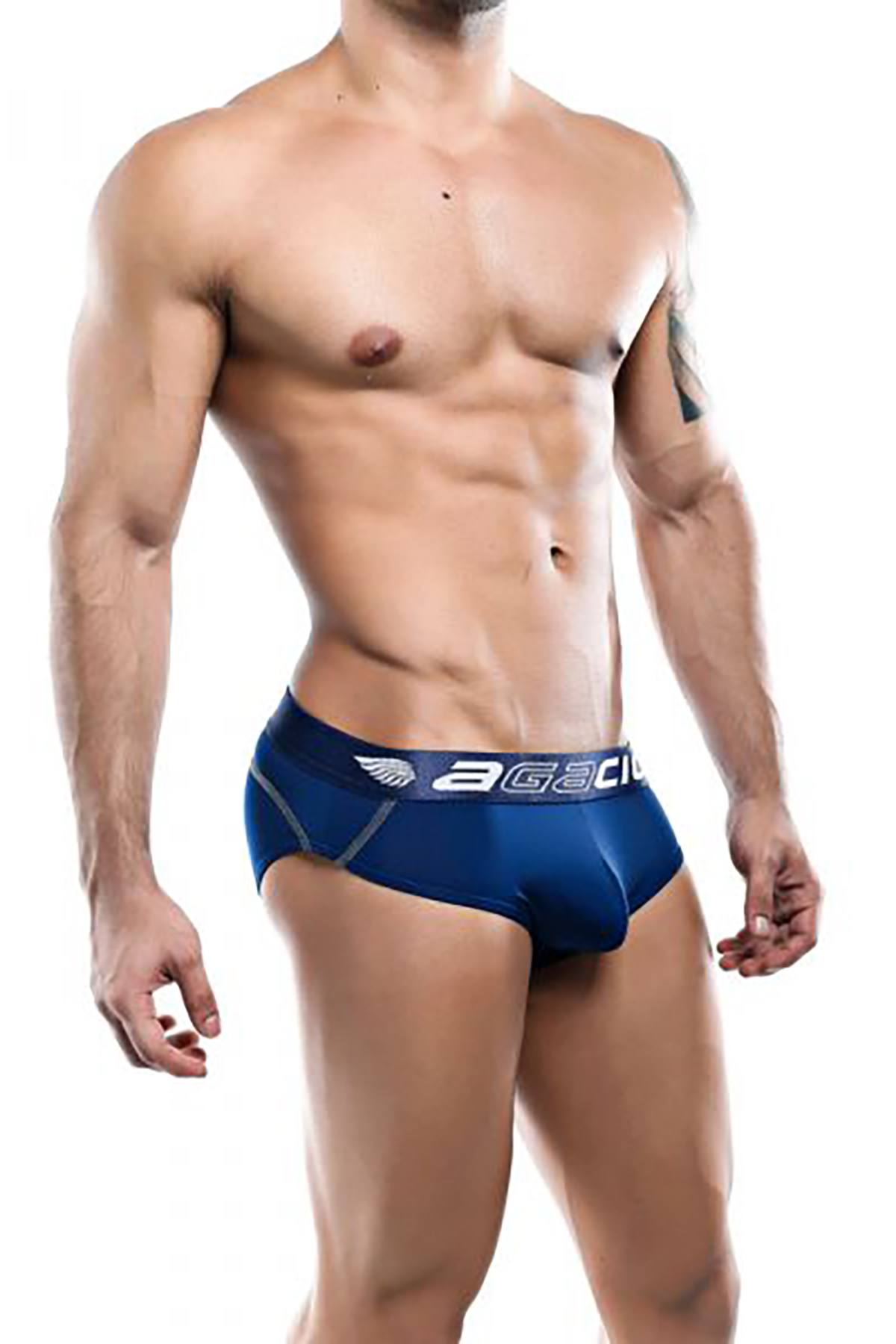 Agacio Navy/Navy Nylon Bikini Brief
