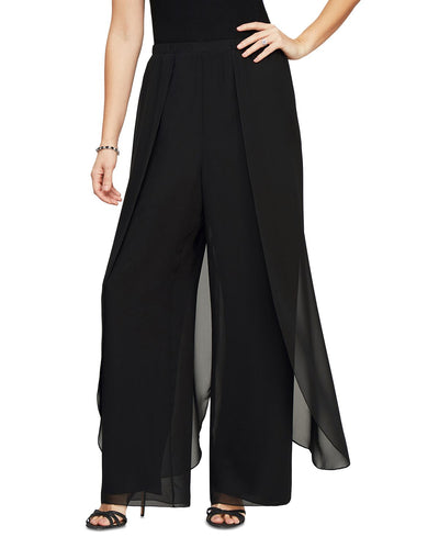 Alex Evenings Flyaway Straight-leg Pants Black