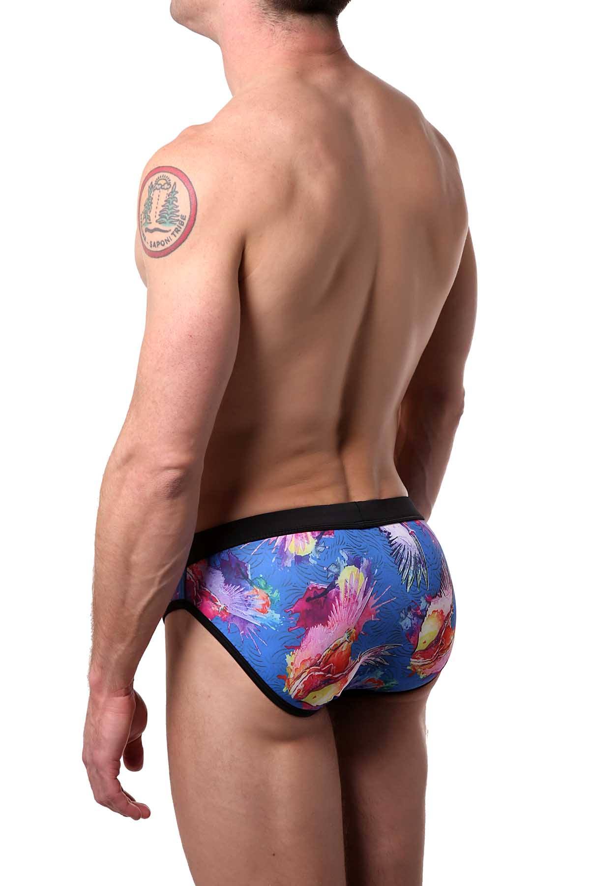 Alexander Cobb Black/Blue Crete Swim Brief