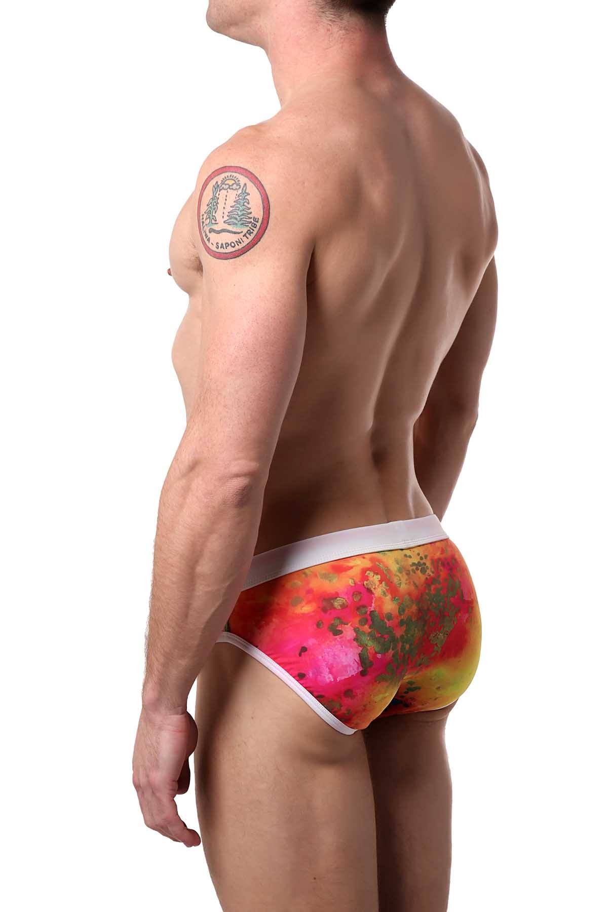 Alexander Cobb Red/Orange Splash Swim Brief