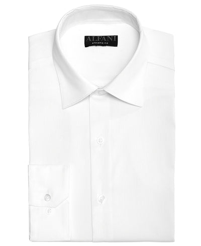 Alfani Alfatech By Bedford Cord Classic/regular Fit Dress Shirt White