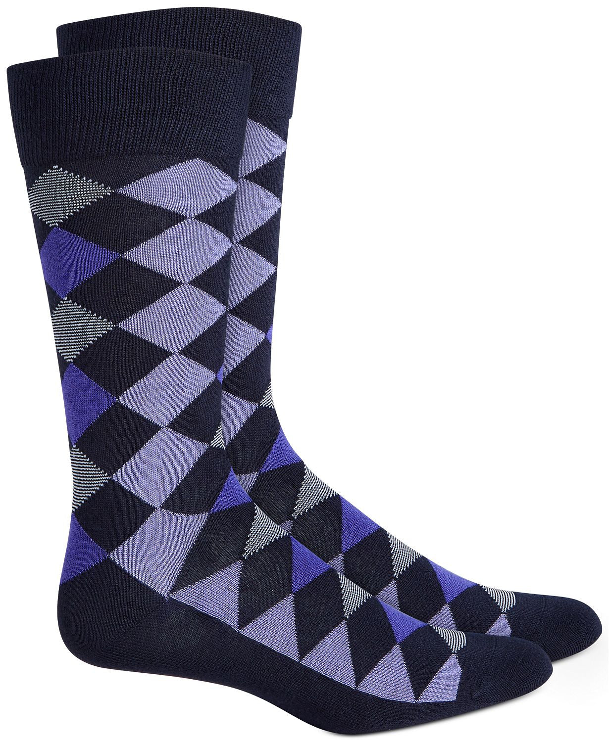 Alfani Argyle Socks Navy Purple