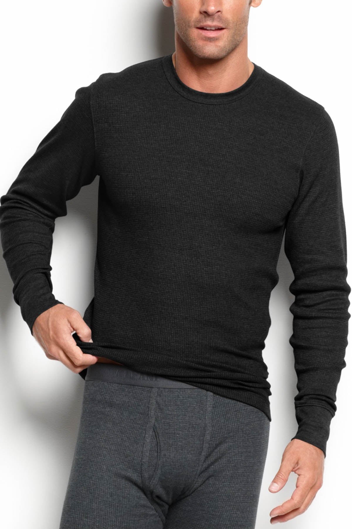 Alfani thermal hotsell knit waffle crew