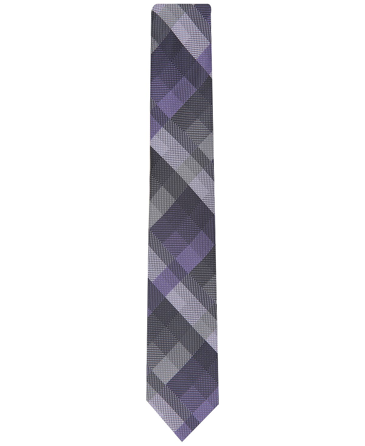 Alfani Ember Plaid Slim Tie Purple