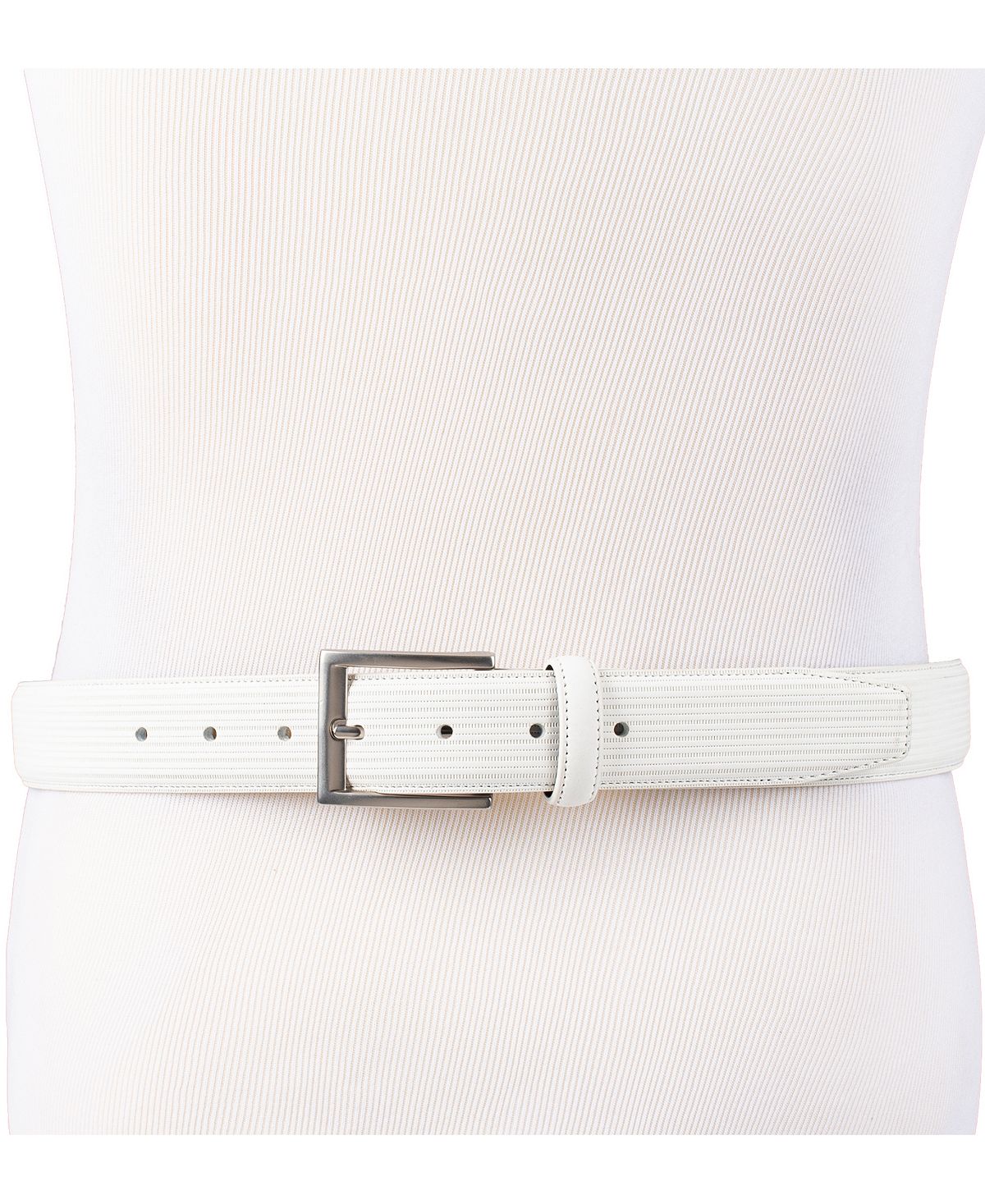 Alfani Faux-suede Belt Ivory