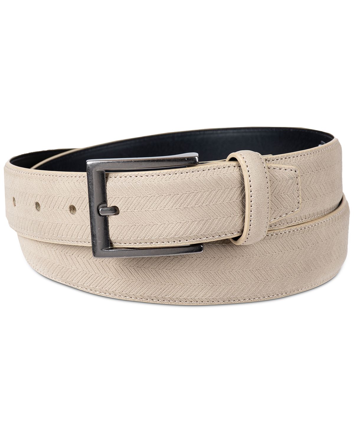 Alfani Faux-suede Belt Khaki