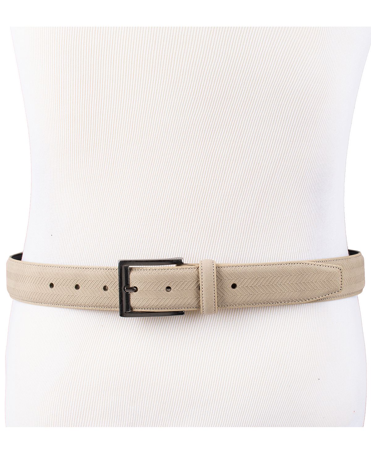 Alfani Faux-suede Belt Khaki