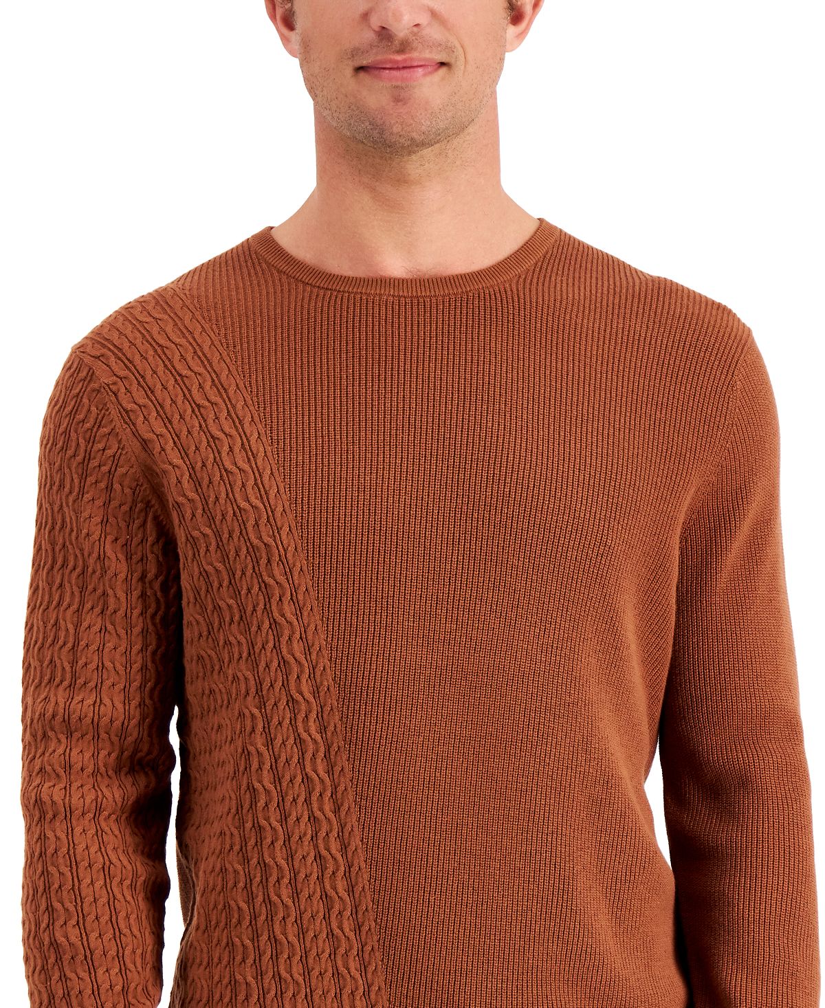 Alfani Geo-stich Sweater Tortoise Shell