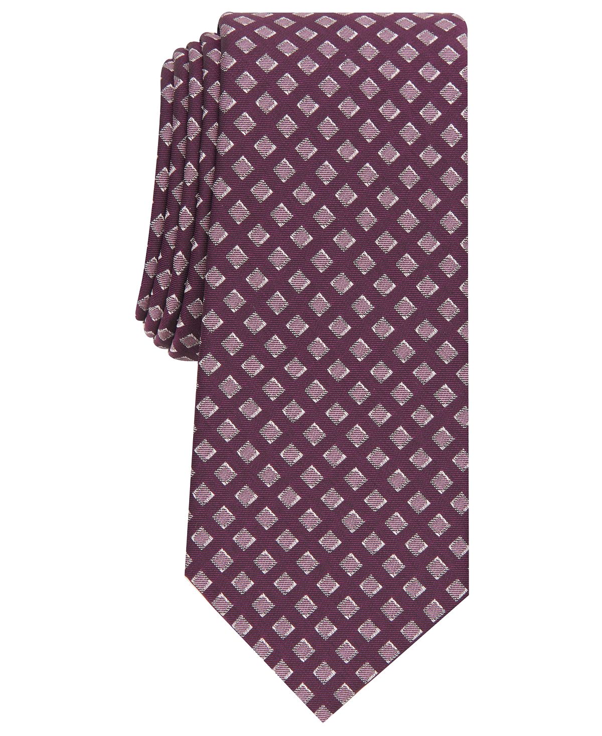 Alfani Hill Geometric Necktie Berry
