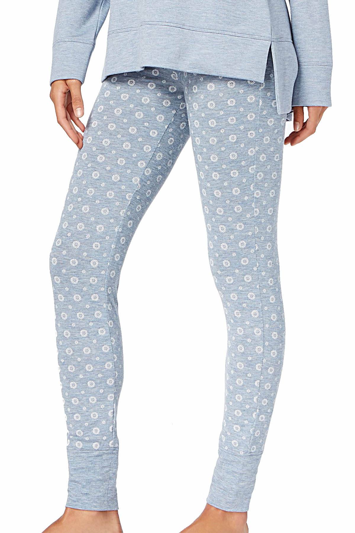 Alfani Intimates Heather-Blue Geo-Stamp Jogger PJ Pant