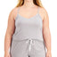 Alfani Plus Knit Tank Top Pajama Set Heather Grey