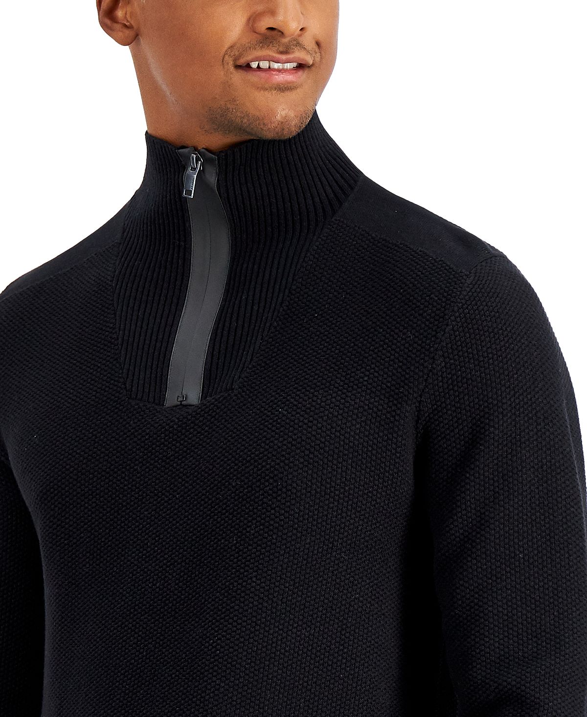 Alfani Quarter-zip Sweater Deep Black