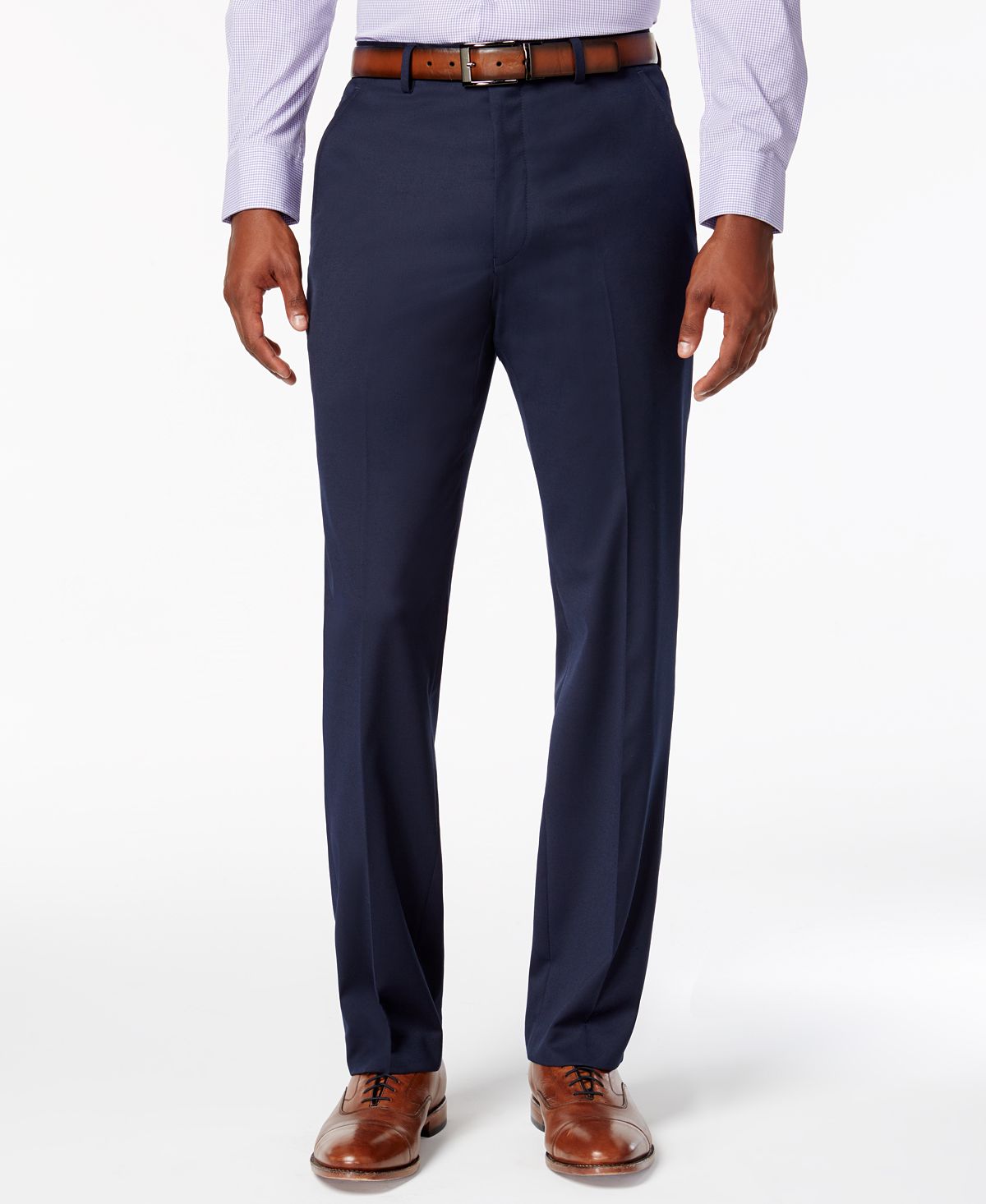 Alfani Stretch Performance Solid Slim-fit Pants Navy