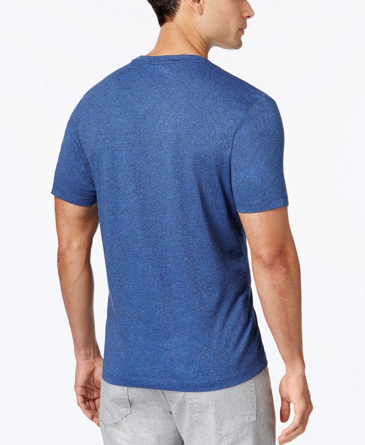 Alfani Stretch Solid Henley T-shirt Indigo