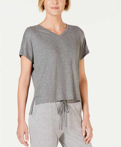 Alfani Super Soft Ribbed Top in Pewter Heather
