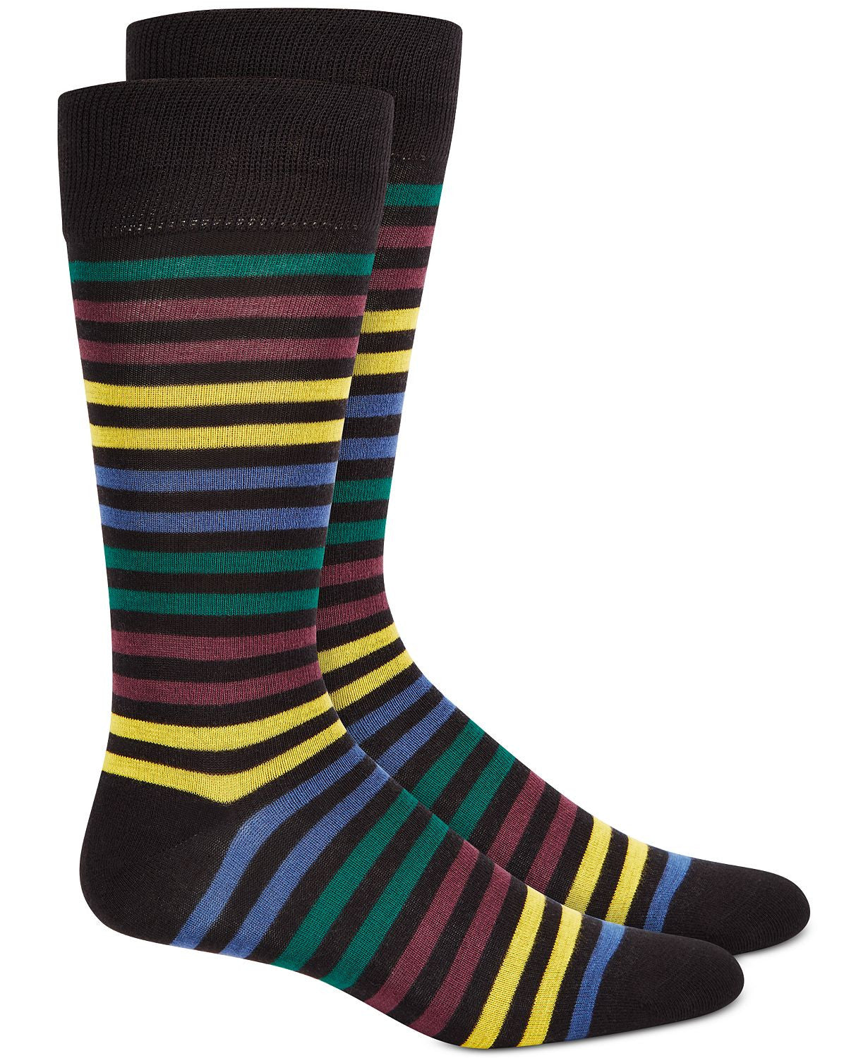 Alfatech By Alfani Striped Dress Socks Wine