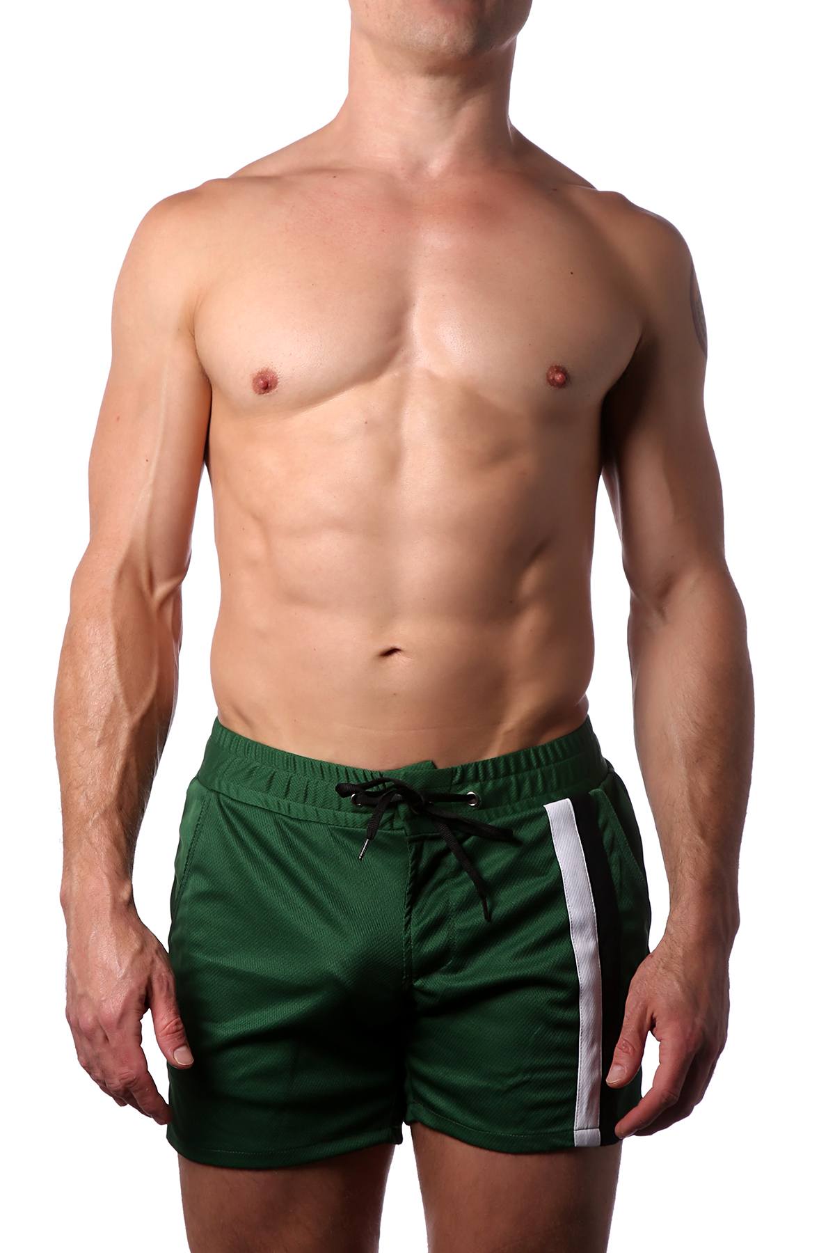 American Jock Forest Green Decathlon Coach Short W/Pockets
