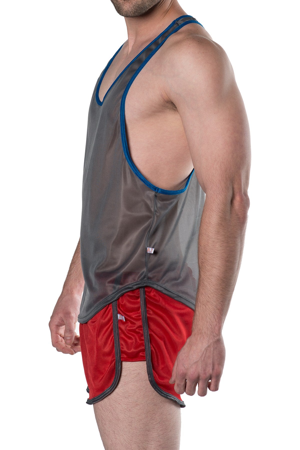 American Jock Grey/Royal Athletics Muscle Tee