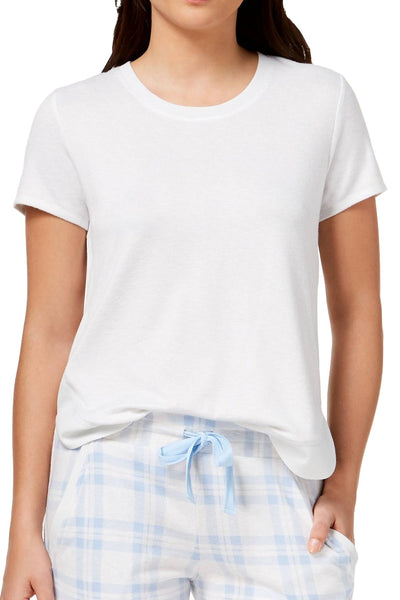 Ande White Space-Dye Whisperluxe Ribbed-Hem Lounge Top