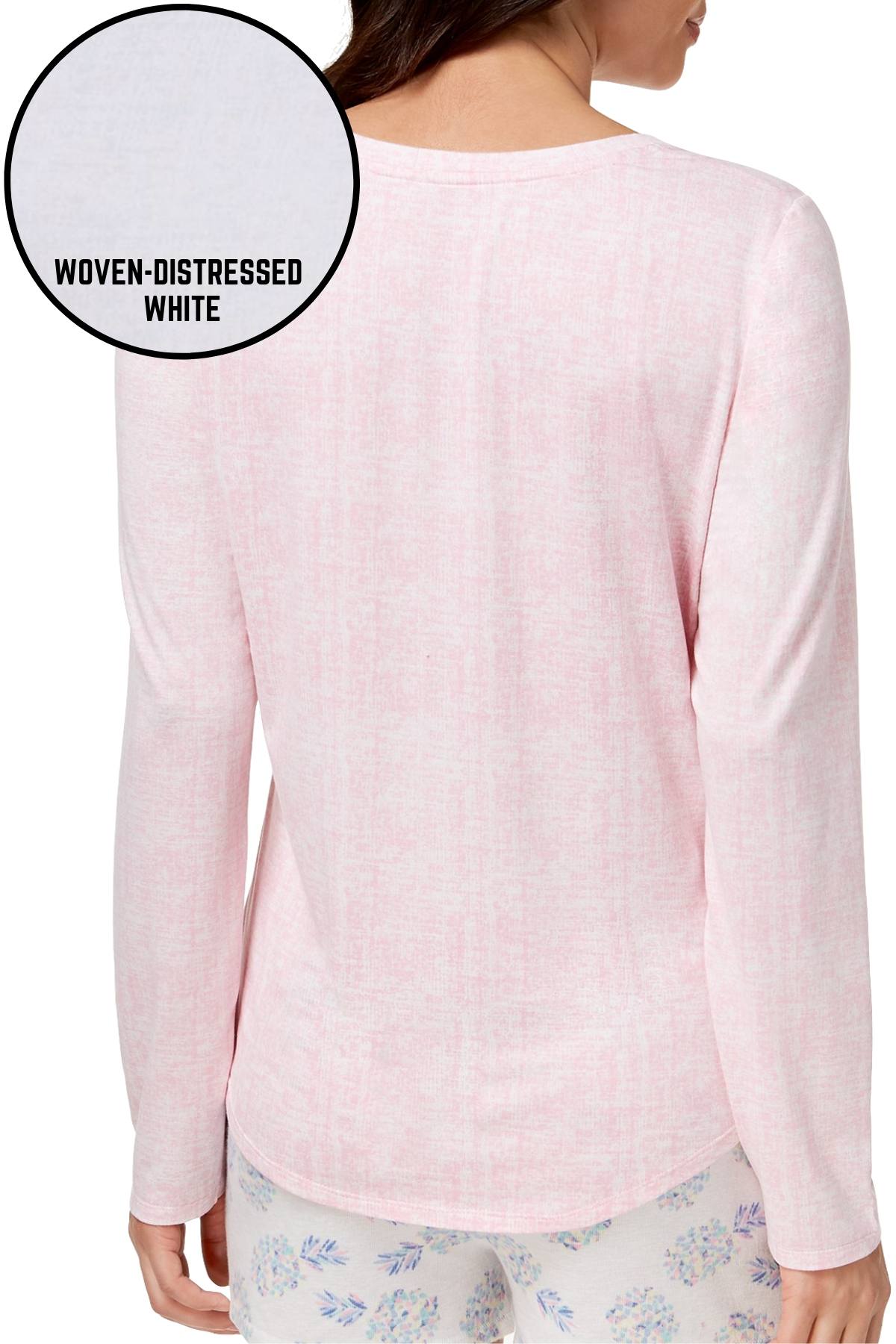 Ande Woven-Distressed-White Lush Luxe Lace-Pocket Lounge Tee