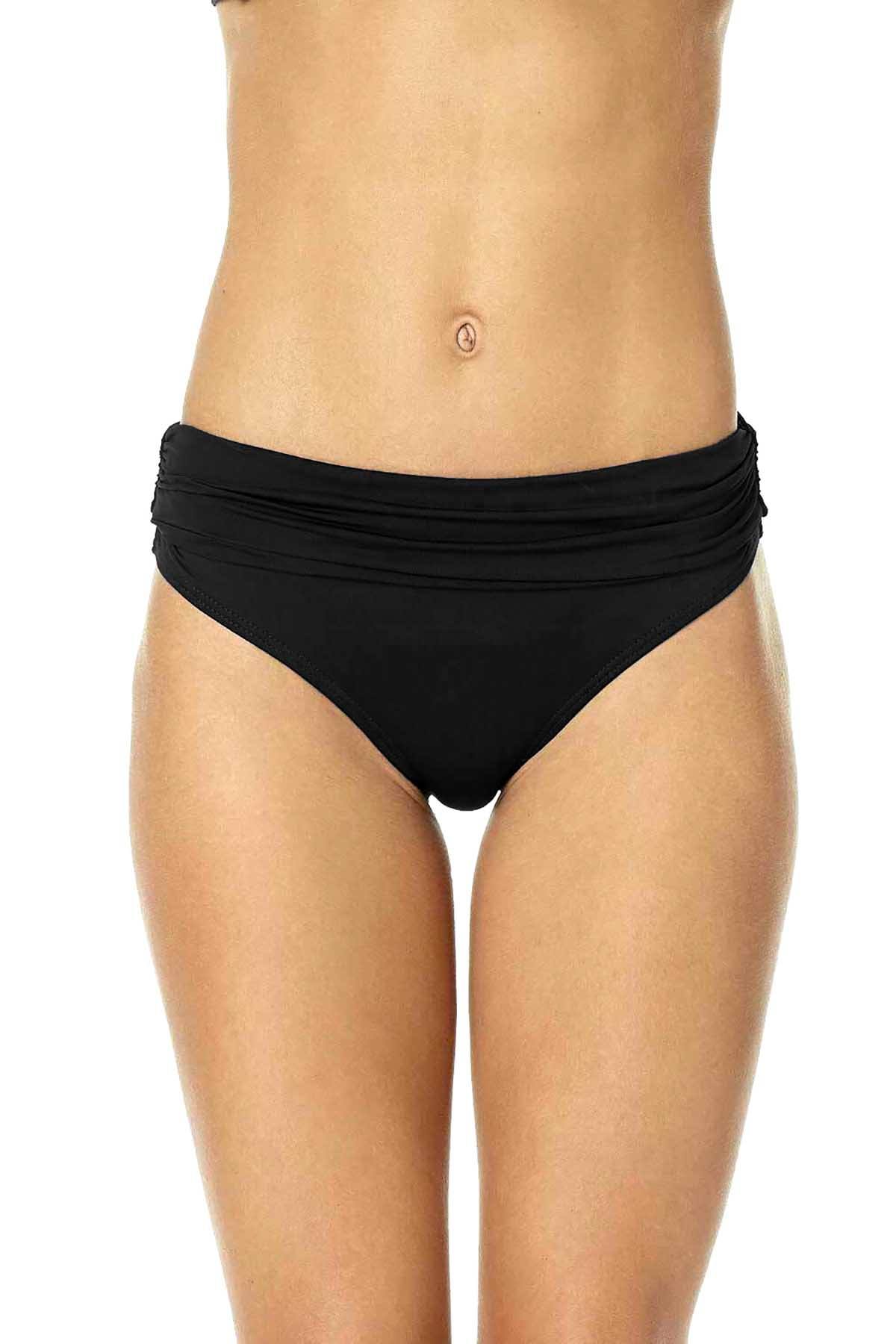 Anne Cole 'Live in Color' High Waist Convertible Bikini Bottom in Black