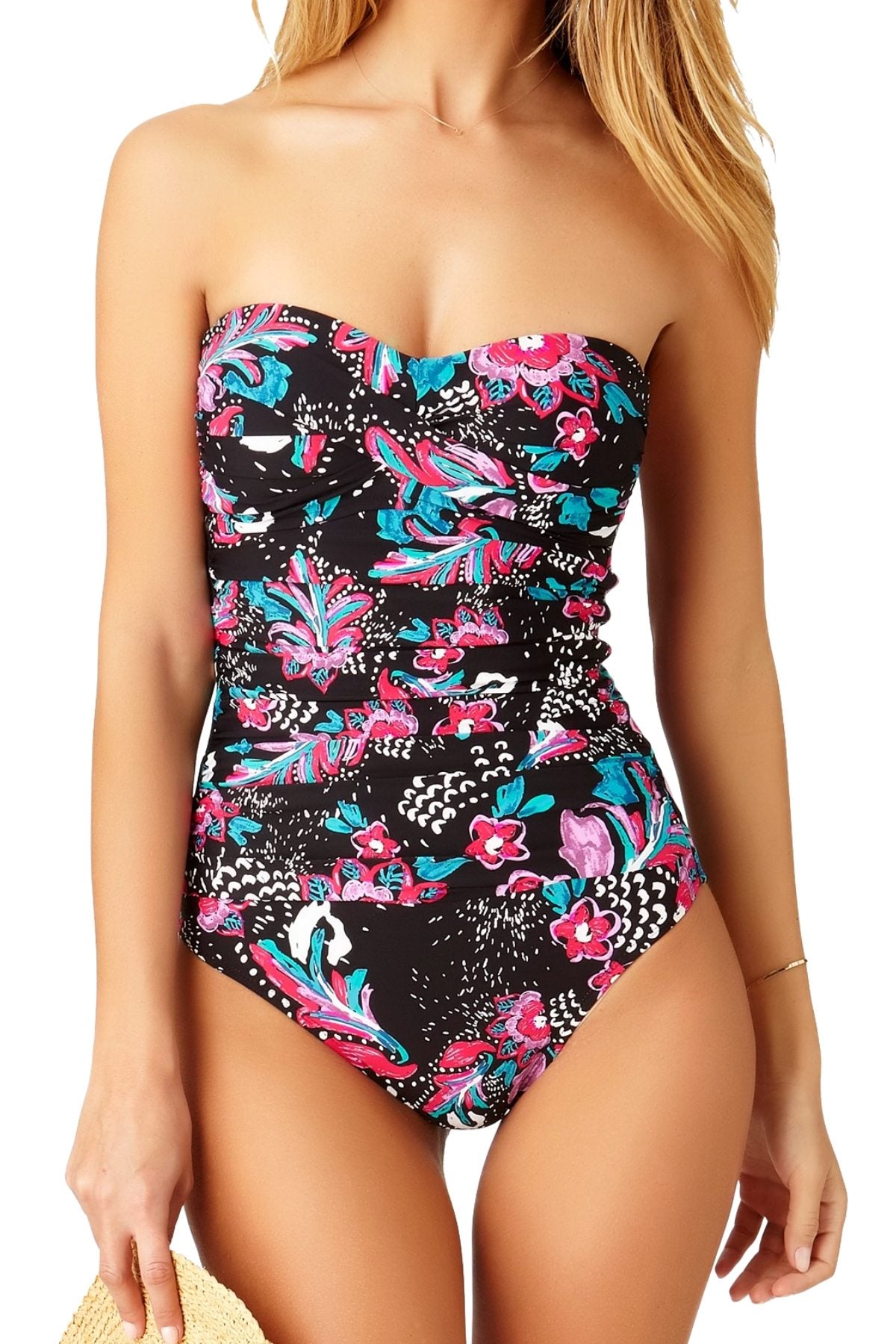 Anne Cole Multi-Color/Floral Thats-A-Wrap Printed Twist One-Piece Swimsuit