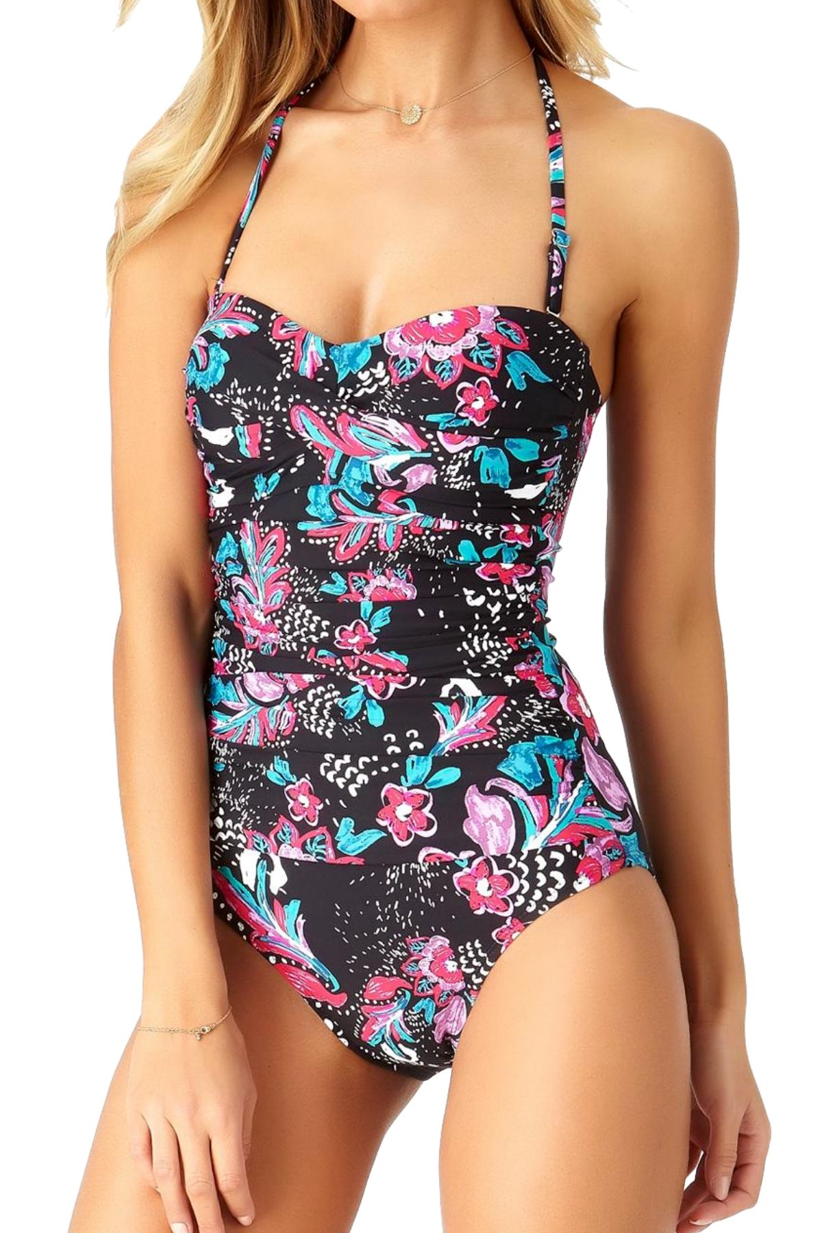 Anne Cole Multi-Color/Floral Thats-A-Wrap Printed Twist One-Piece Swimsuit