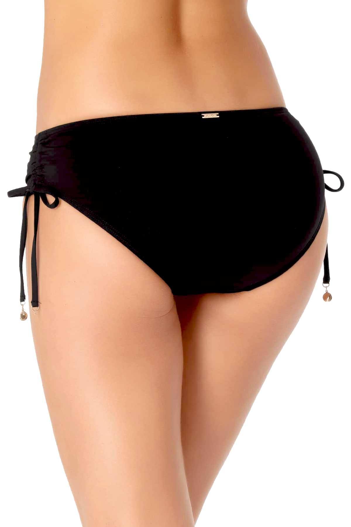 Anne Cole Side Tie Swim Brief Bottom in Black