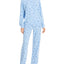 Aqua Star Print Pajama Set Light Blue